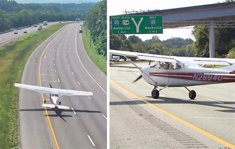 Avião faz pouso de emergência na rodovia reabastece e decola debaixo