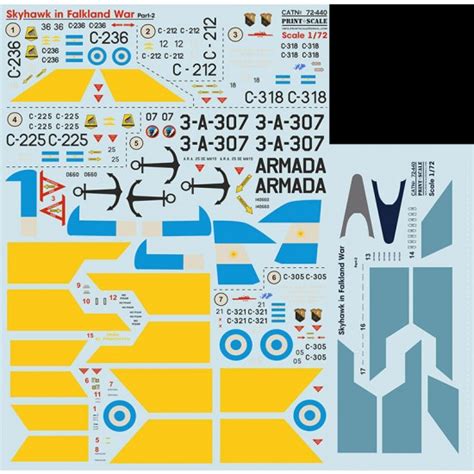 decals   skyhawk  falkland war part   complete set print