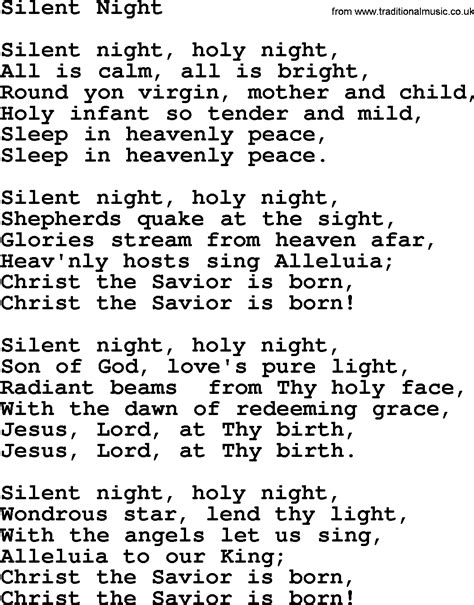 Silent Night Lyrics Printable