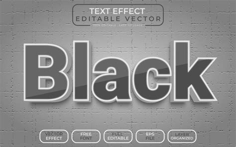 Fichier Vectoriel éditable D effet De Texte 3d Noir Vecteur Premium