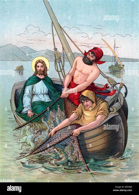 Jesus And The Miraculous Catch Of Fish On Lake Of Genesareth Sea Of