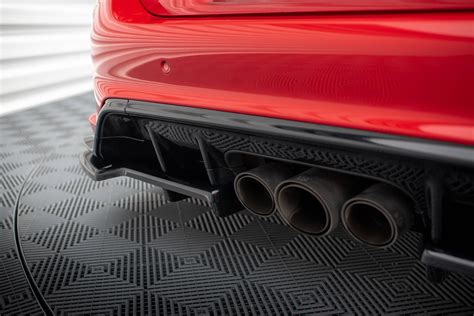 Central Rear Splitter With Vertical Bars V Honda Civic Type R Mk