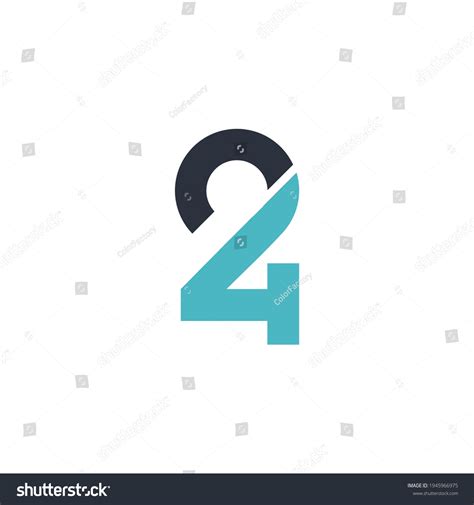 Logos Numbers Two Four Stock Vector Royalty Free 1945966975