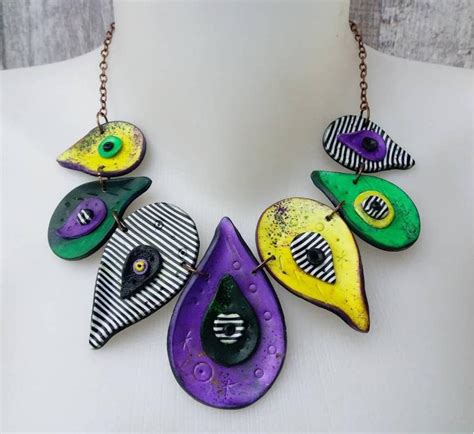 Colorful polymer clay necklace