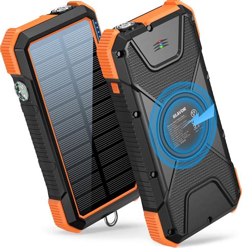 BLAVOR Solar Power Bank PD 18W QC3 0 Fast Wireless Charger 10W 7 5W 5W