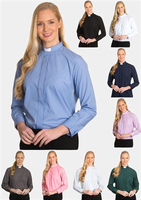 Womens Long Sleeve Tab Collar Clergy Shirts Eclergys™