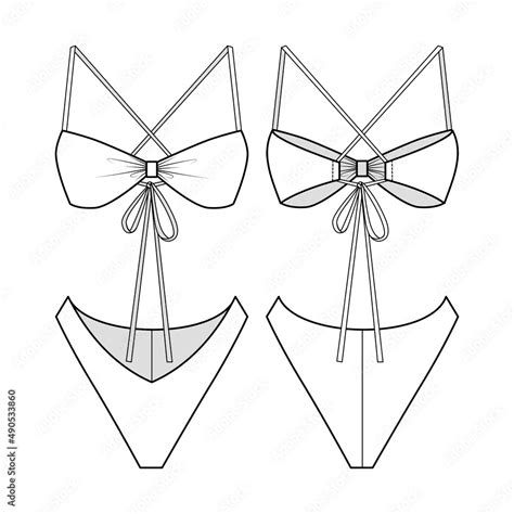 Fashion Technical Drawing Of Bikini Stock Vector Adobe Stock