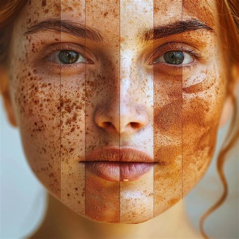 A Woman With Freckles On Her Face And The Words Freckles On The Face