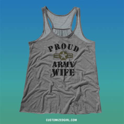 A Proud Army Wife Ladies Flowy Racerback Tank Top