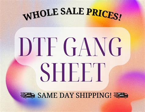 Dtf Transfer Ready For Press Dtf Gang Sheet Full Color Dtf Printing