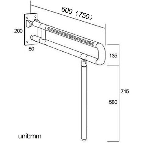 Barre D Appui Rabattable Pour Toilettes 600 Mm 750 Mm Barre D Appui