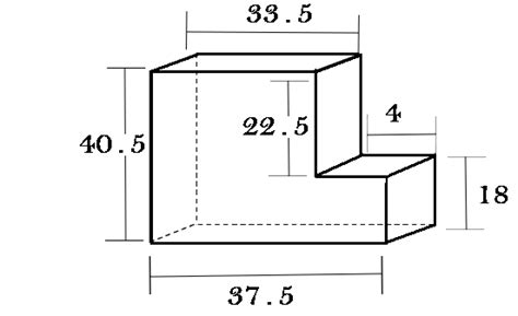 6″ Height x 40.5″ Width x 37.5″ Length HDF LShaped Foam | GoTo Foam