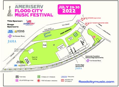 Festival layout and map - Flood City Music Festival