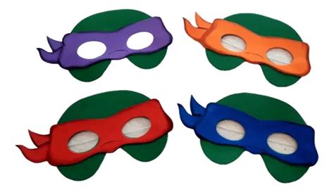 Antifaces Tortugas Ninja Artesanales Goma Eva X10 U