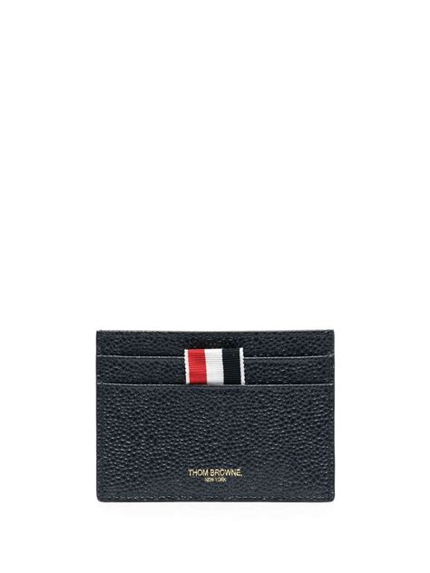 Thom Browne Pebbled Leather Card Holder Blue Editorialist