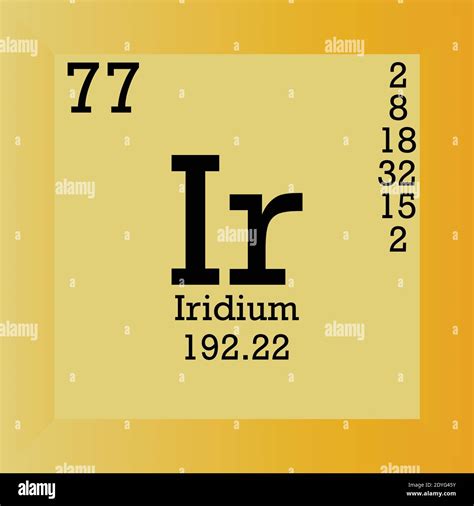 Tabla Peri Dica De Elementos Qu Micos Iridium Ir Ilustraci N De Vector