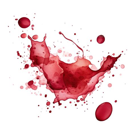 Watercolor Round Spots Of Red Wine Drops Splashes Spilled Wine Glass