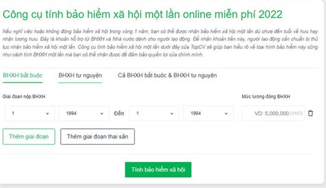 Hệ thống tính BHXH 1 lần online miễn phí nhanh và chính xác