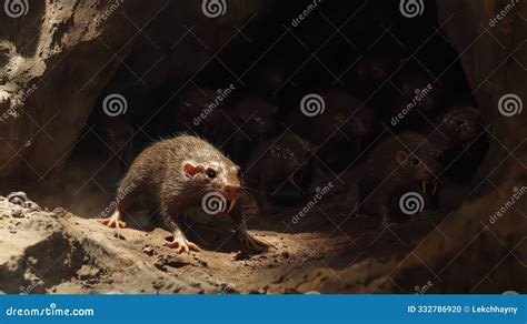 Naked Mole Rat Colony A Dynamic Image Of A Naked Mole Rat Colony Working Together Underground