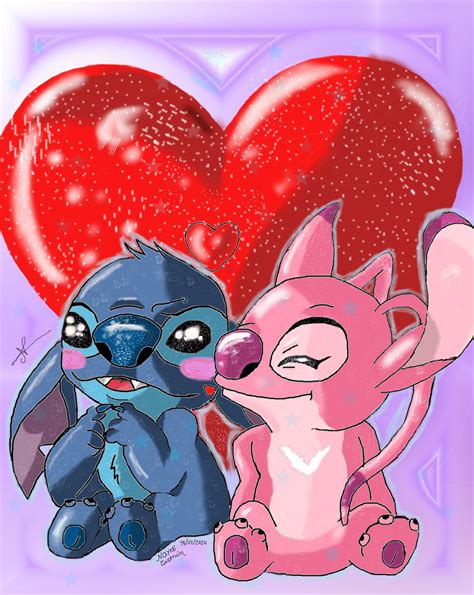 Stitch Y Angel By Uranadrawing On Deviantart