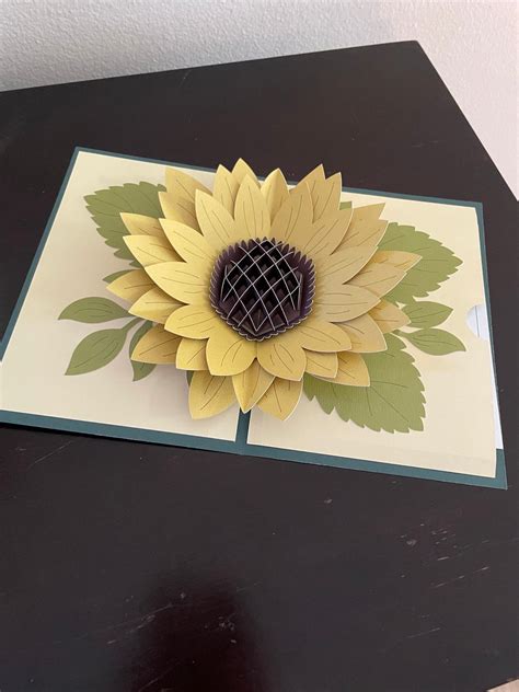 3d Pop Up Sunflower Card Etsy