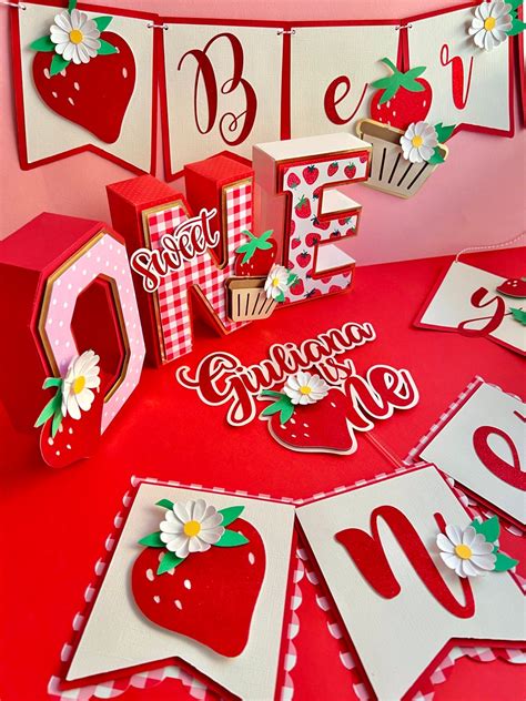 Strawberry High Chair Banner Strawberry Banner Strawberry Etsy