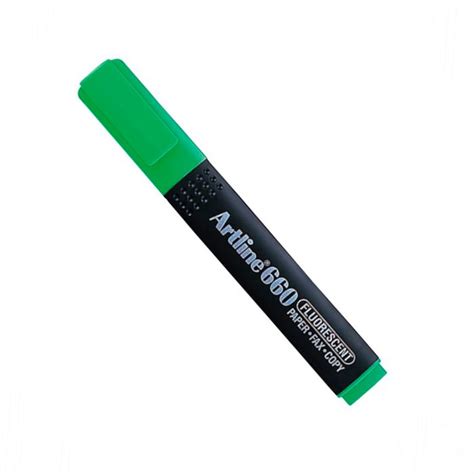 Marcador Fosforescente Artline 660 Verde Paquete De 12 Distribuidora