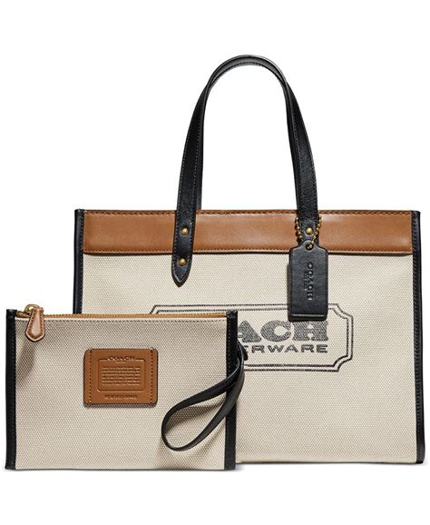 COACH Canvas With Coach Branding Field Tote 30 & Reviews - Handbags ...