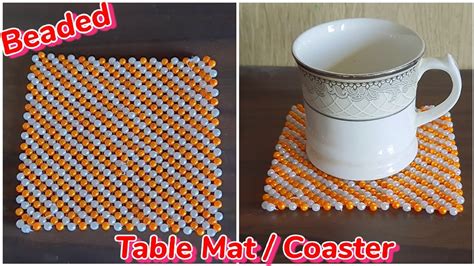 DIY Beaded Table Mat How To Make Tea Coaster With Beads Beads Craft