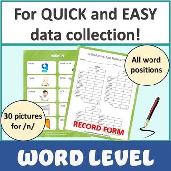 FREE Articulation Progress Monitoring Tool M Sound In Words TPT