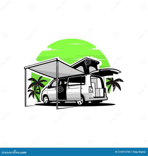 Campervan Motorhome RV Vector Art Isolated CartoonDealer 266582041