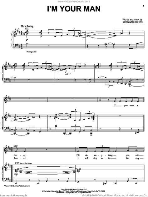 I M Your Man Sheet Music For Voice And Piano PDF Interactive