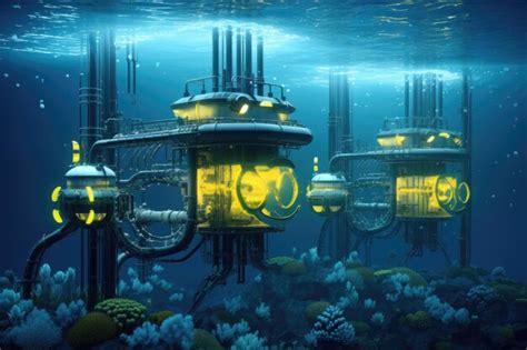 Premium Ai Image D Render Of Underwater Marine Energy System