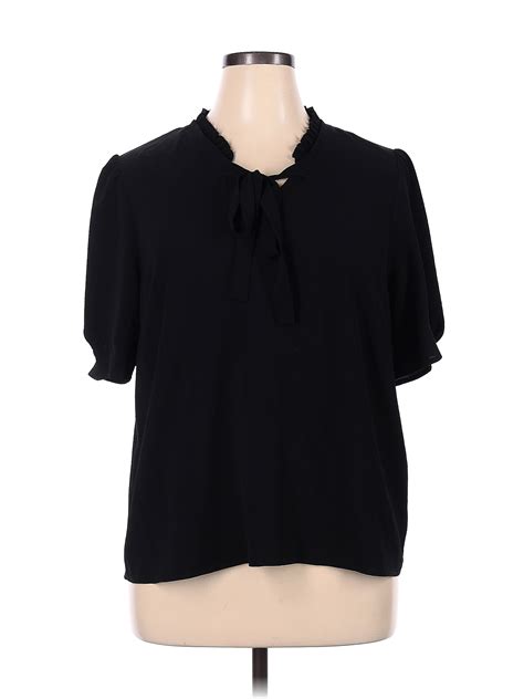 Cece Black Short Sleeve Blouse Size Xl 71 Off Thredup