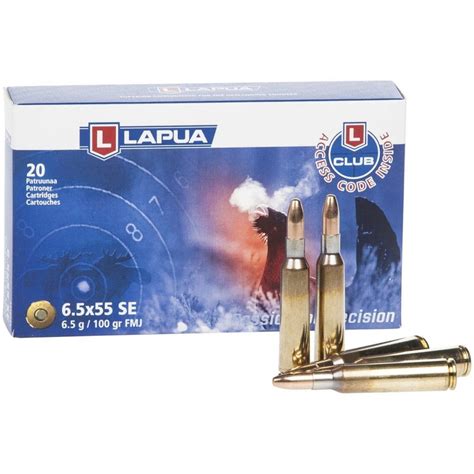 Ammunition Lapua 6 5x55 100gr FMJ 6 5X55 Swedish Gevär