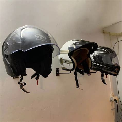 Jual Gantungan Helm Besi Cantolan Jaket Dinding Rak Tempat Pajangan