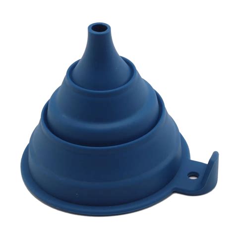 Funil retrátil para cozinha em silicone 13cm Flexível Azul Camicado