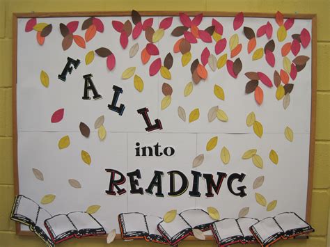 Fall Into Reading Bulletin Board Elementary Bulletin Boards Reading