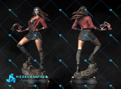 Marvel Avengers Scarlet Witch Wanda Maximoff Assembly Figurine 3d Stl For Printing Etsy