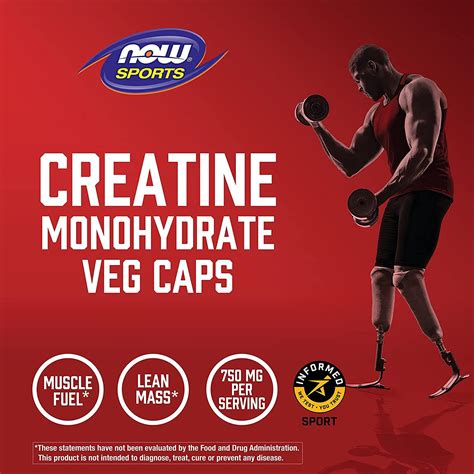 Now Foods Creatine Monohydrate 750 Mg 120 Capsules For Enhanced Sports Performance