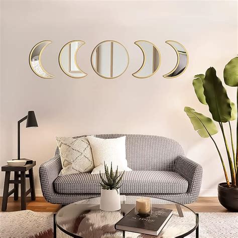 Amazon Slthe Piece Moon Phase Mirror Set Scandinavian Natural