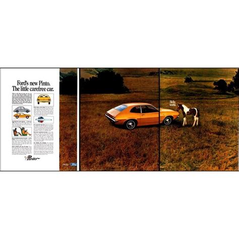 Ford | Art | 971 Ford Pinto Hatchback 3 Page Vintage Print Ad Pasture Horse Foal Wall Art | Poshmark