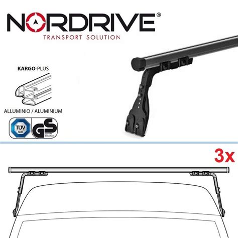 NORDRIVE KARGO Barres De Toit 3 Barres Pour FORD TRANSIT GEN 5 257 90