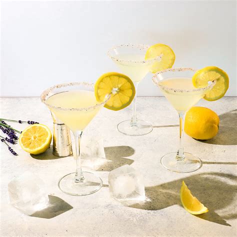 Lavender Lemon Drop Martini With Cocktail Sugar Rim Drinks