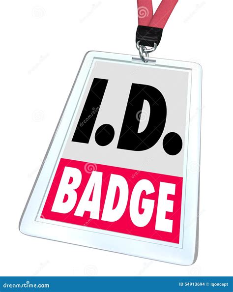 Id Identification Badge Name Tag Access Credentials Stock Illustration Image 54913694