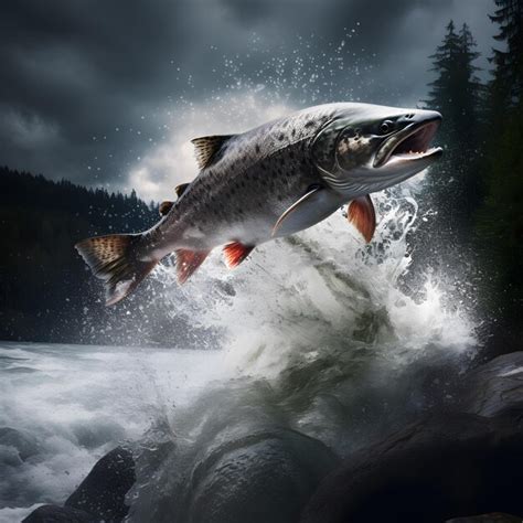 Premium AI Image | leaping salmon