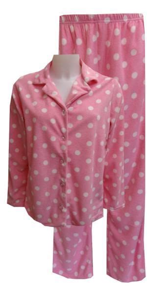 Pink Polka Dot Fleece Pajama Set Pijama Feminino Roupas Pijamas