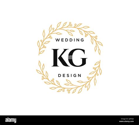 KG Initials letra Boda monograma colección de logotipos mano dibujado