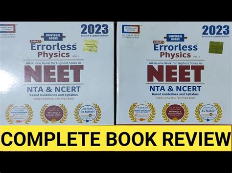 Errorless Physics Book Review Best Book For NEET 2024 BEST