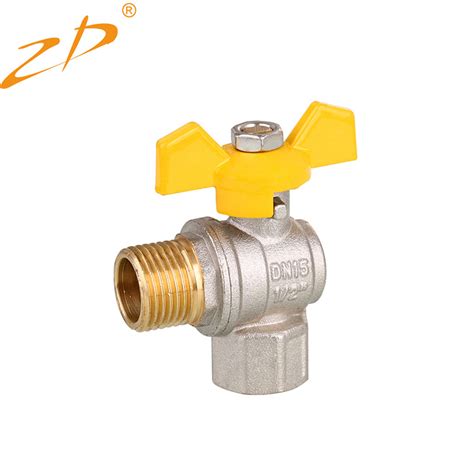 Forged Brass Male Thread Butterfly Handle Oil And Gas Brass Ball Valve